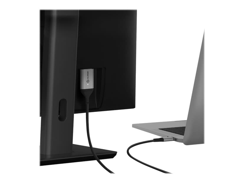 Alogic Ultra 1m HDMI USB C Grå, Svart