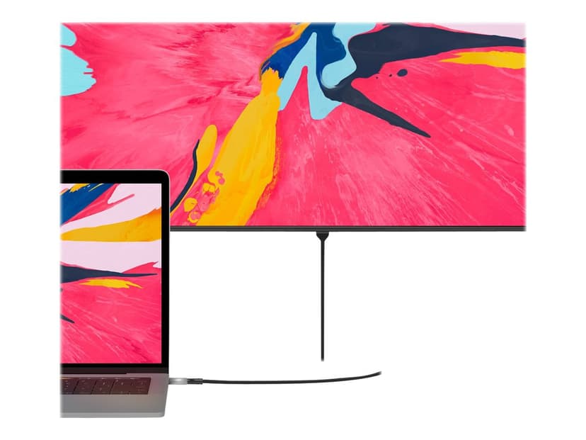 Alogic Ultra 1m HDMI USB C Grå, Svart