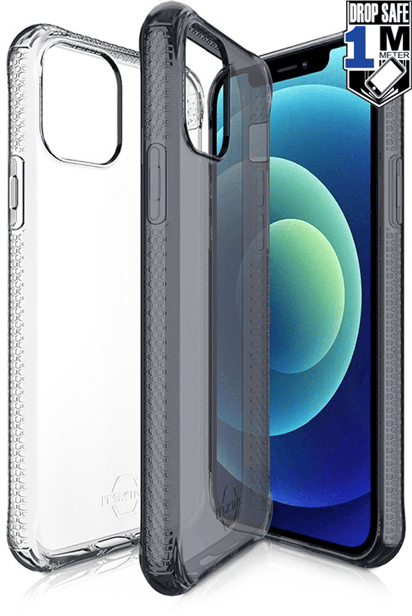 Cirafon Nano Clear Duo Drop Safe iPhone 12, iPhone 12 Pro Genomskinlig, Svart