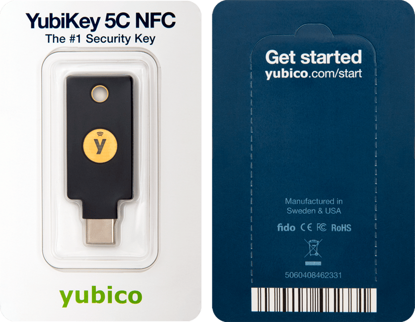 Yubicase - Bescherming voor Yubikey 5 NFC / 5C NFC - Krasbestendige hoes - Yubikey niet inbegrepen (zwart, USB A