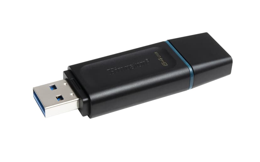 Kingston Datatraveler Exodia 64GB USB Type-A Sort, Turkis