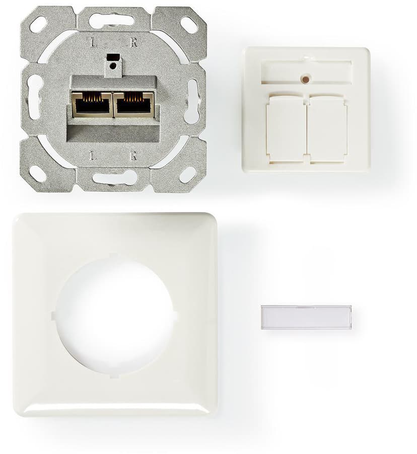 Nedis Infällt 2-portars nätverksuttag CAT6a