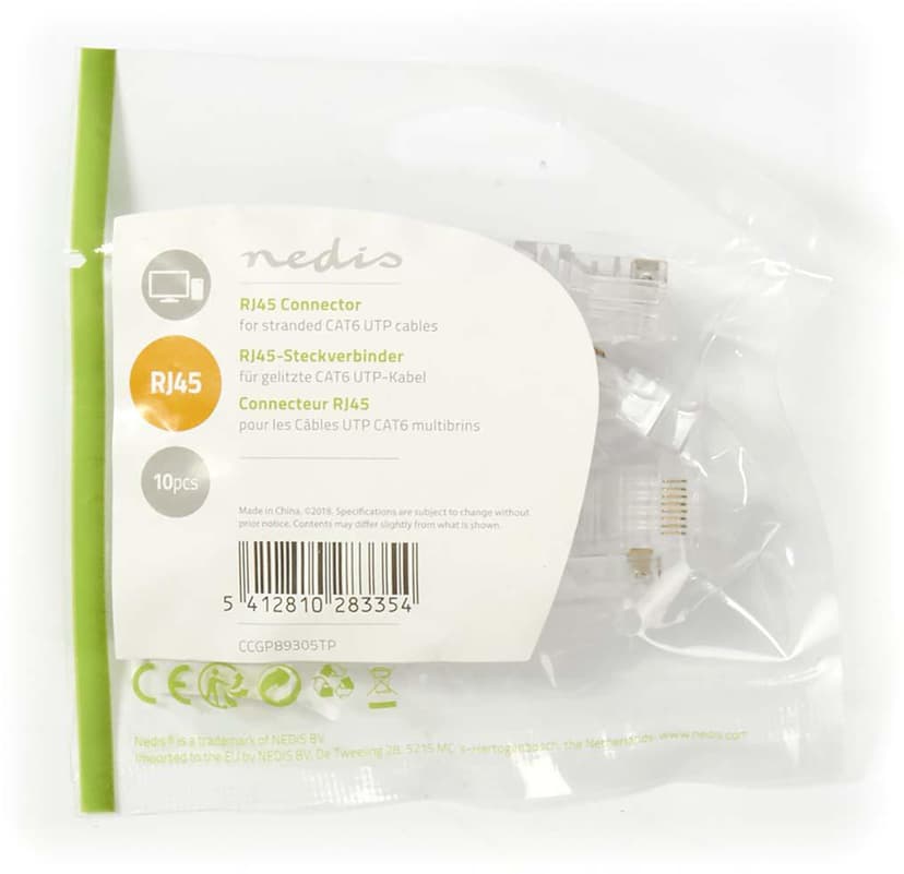 Nedis Kontaktdon CAT6 UTP RJ45 10-pack