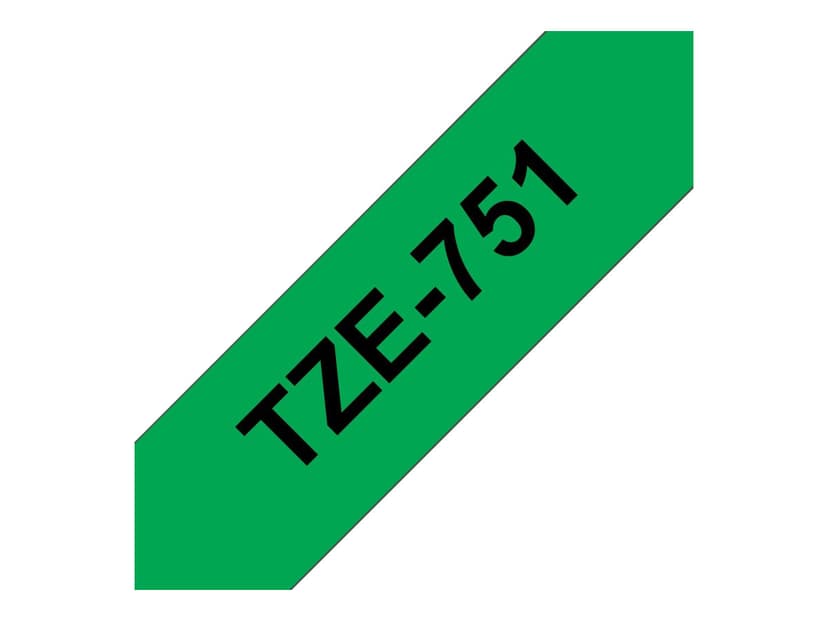 Brother Tape 24mm TZe-751 Svart/Grønn