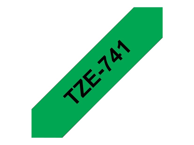 Brother Tape 18mm TZe-741 Zwart/Groen