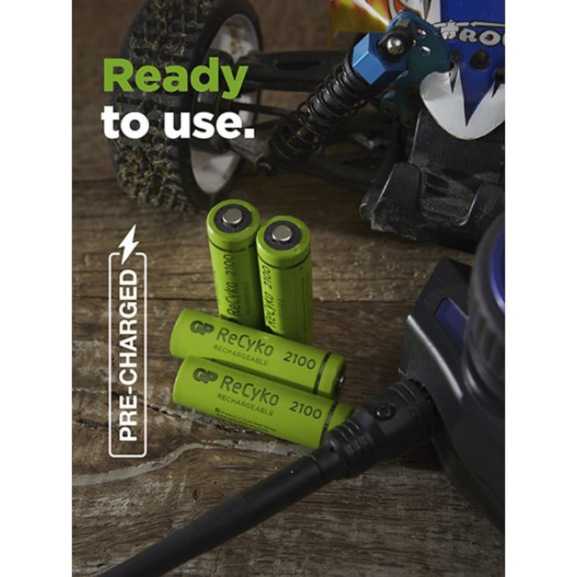 GP Batteri ReCyko 4st AA 2100mAh Laddbara