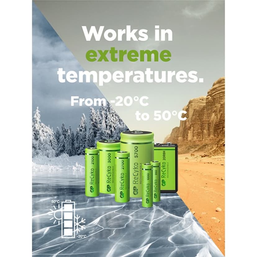 GP Batteri ReCyko 4st AA 2100mAh Laddbara