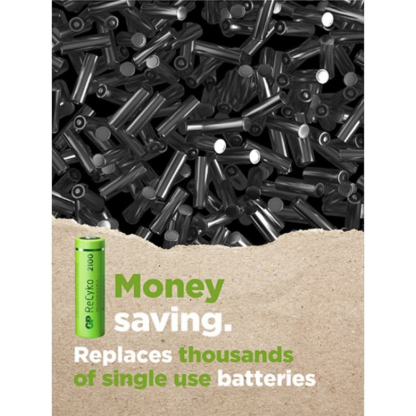 GP Batteri ReCyko 4st AA 2100mAh Laddbara