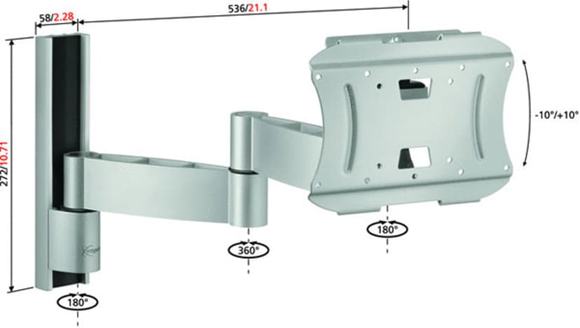 Vogel´s Vfw 432 Silver LCD-Wallmount