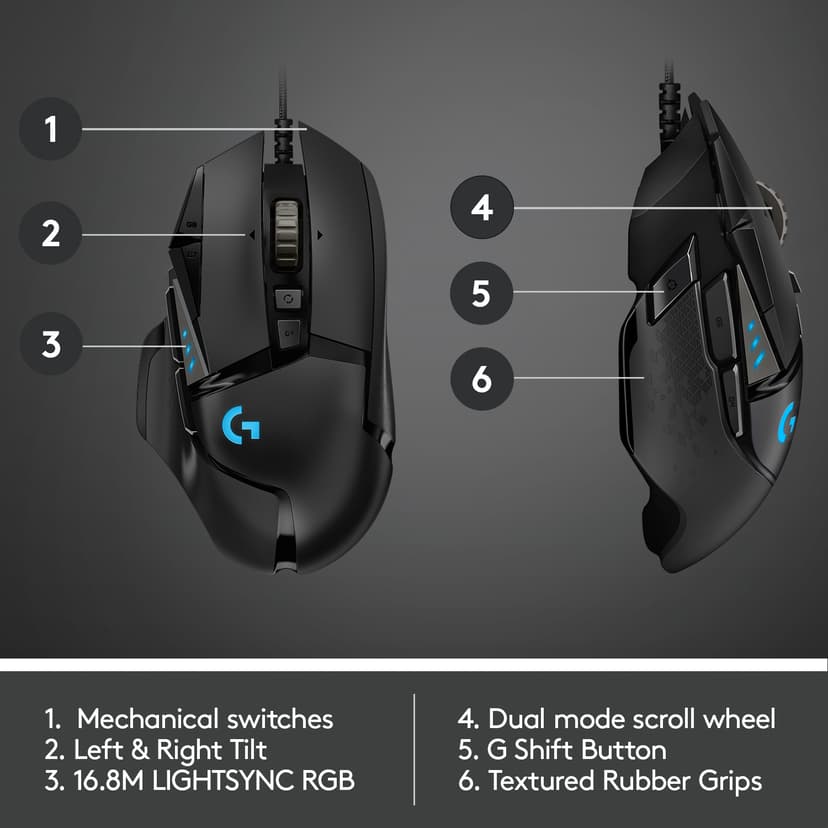Logitech G502 (Hero) USB Type-A