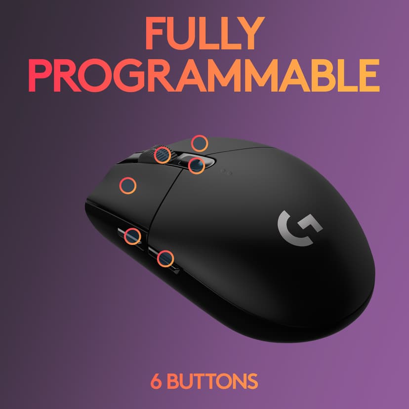 Logitech G305 RF kabel-fri Mus Svart