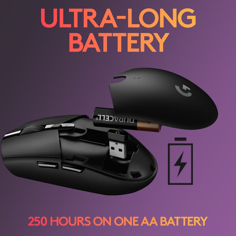 Logitech G305 RF kabel-fri Mus Svart