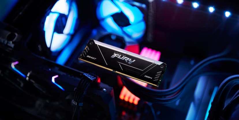 Kingston Technology FURY Beast RGB minnemodul 16 GB 2 x 8 GB DDR4 3200 MT/s 16GB 1600, 3200MHz DDR4 288-pin DIMM