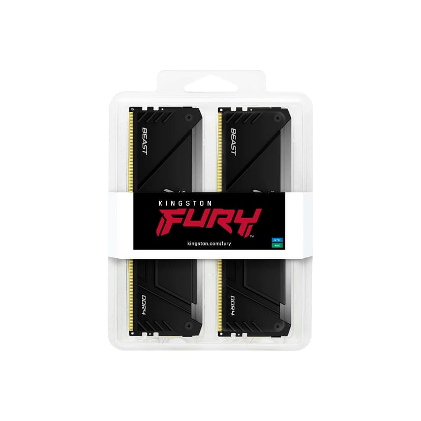 Kingston Technology FURY Beast RGB minnemodul 16 GB 2 x 8 GB DDR4 3200 MT/s 16GB 1600, 3200MHz DDR4 288-pin DIMM