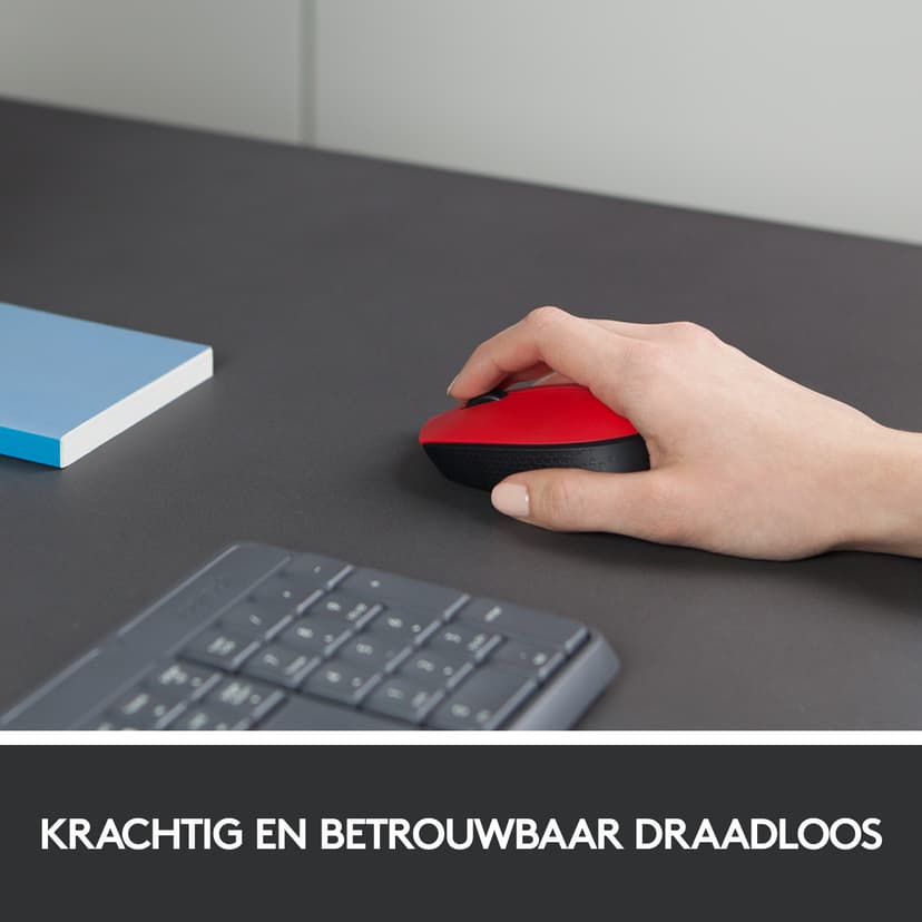 Logitech M171 RF Draadloos Muis Zwart, Rood