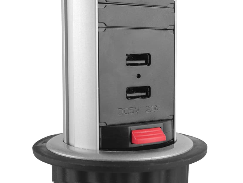 Prokord Popup Konferanse Cee 7/4/USB/Svart - On/Off