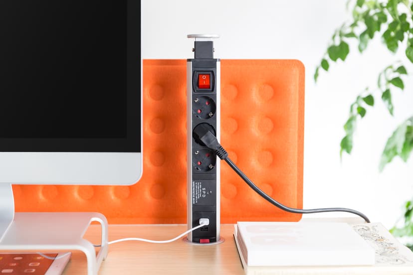 Prokord Popup Konferanse Cee 7/4/USB/Svart - On/Off