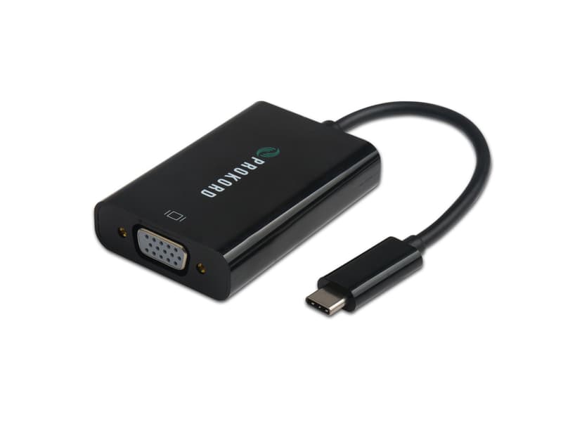Prokord USB-C - VGA Adapter 0.15m 2048X1152@60Hz 0.15m USB-C VGA Svart