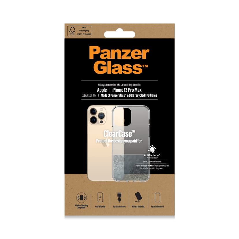Panzerglass Clearcase iPhone 13 Pro Max Läpinäkyvä
