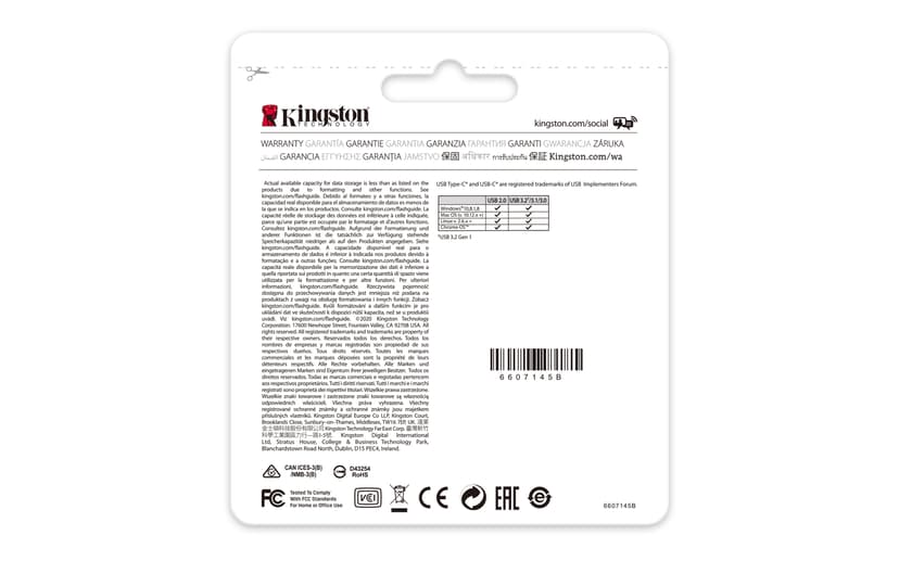 Kingston DataTraveler 70 256GB USB Type-C Sort
