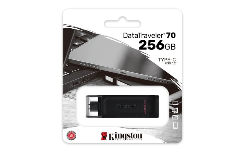 Kingston DataTraveler 70 256GB USB-C Svart