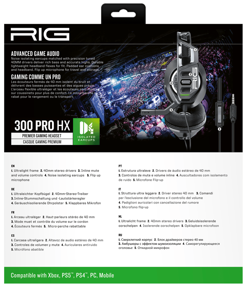 RIG 300 Pro HX - Xbox Musta