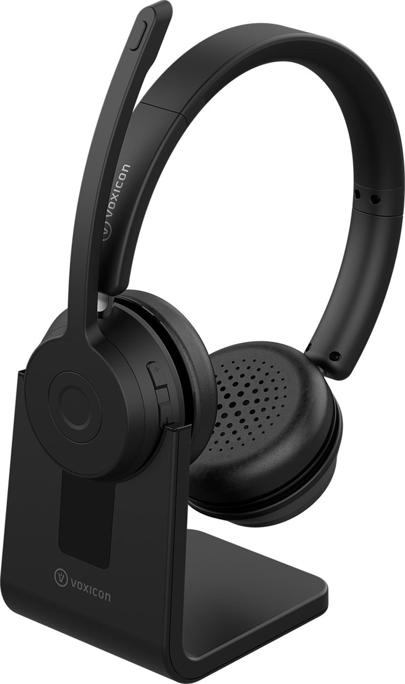 Voxicon VX-P80-B  – Bluetooth-headset med Teams-stöd & laddstation Stereo USB-C Svart
