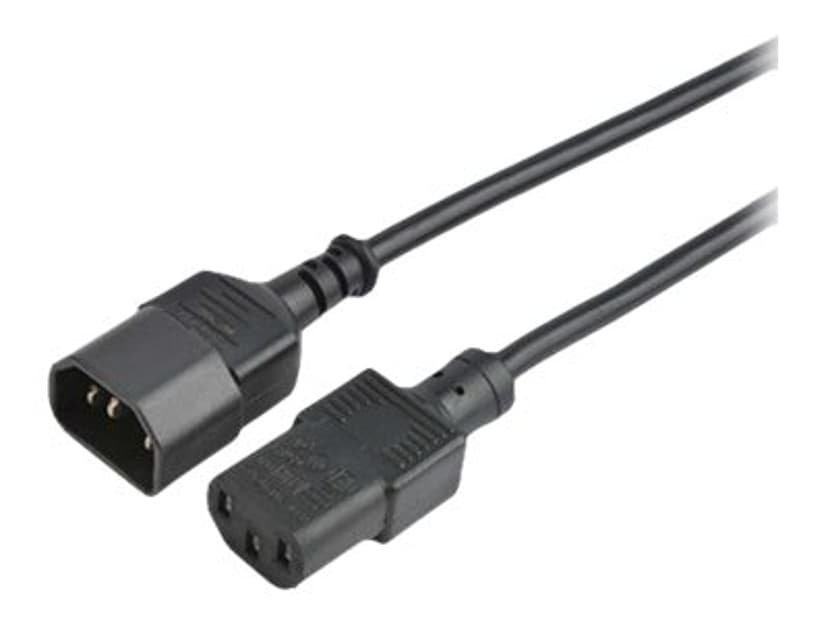 Prokord Strömkabel 1.8m C14 coupler C13 coupler Svart