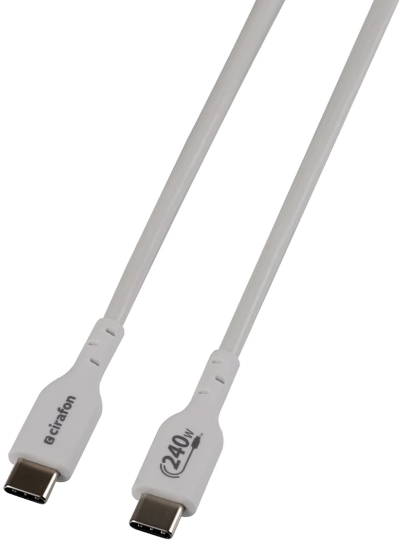 Cirafon Synk/laddkabel 240W 1.3m Vit