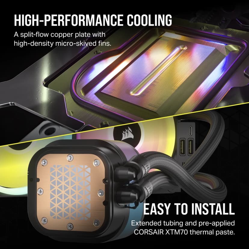Corsair iCue Link H150i LCD AiO væskekjøler Svart