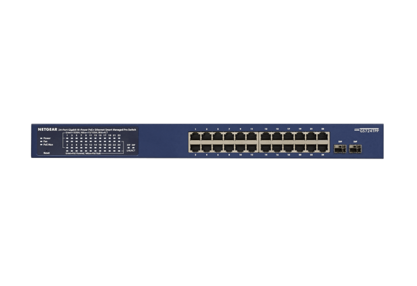 Netgear GS724TP-300EUS verkkokytkin Hallittu L2/L3/L4 Gigabit Ethernet (10/100/1000) Power over Ethernet -tuki Sininen