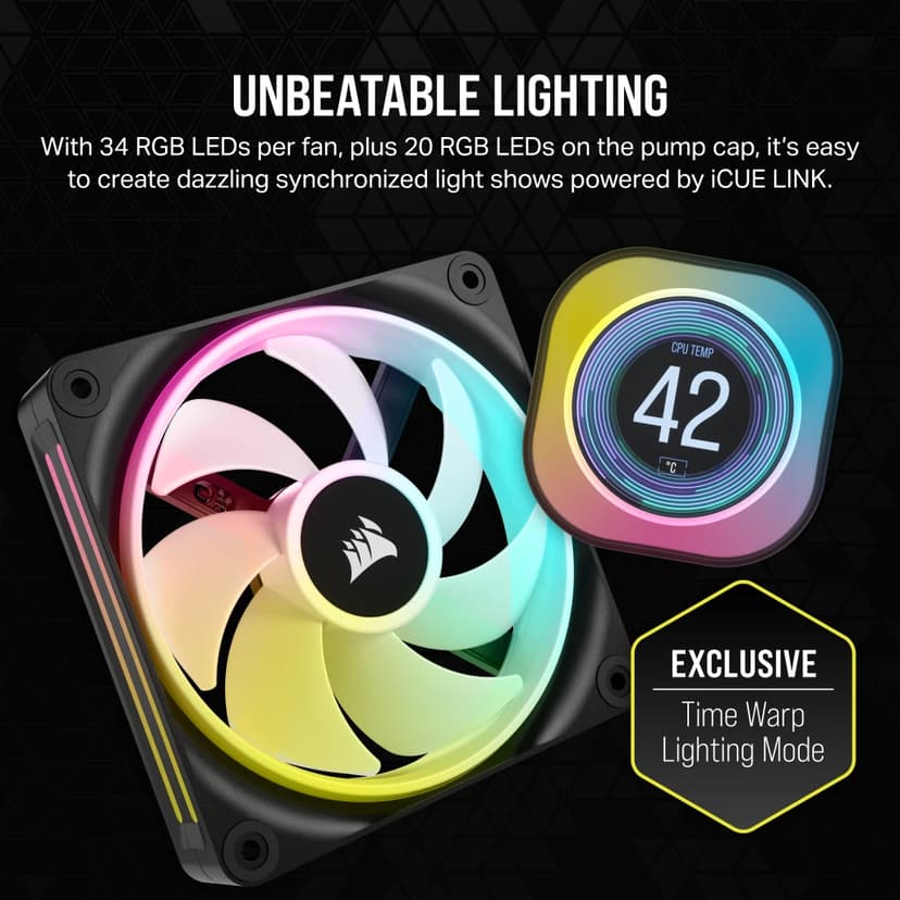 Corsair iCue Link H150i LCD AiO -nesteenjäähdytin Musta