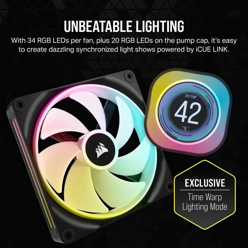 Corsair iCue Link H170i LCD AIO vloeistofkoeler Zwart
