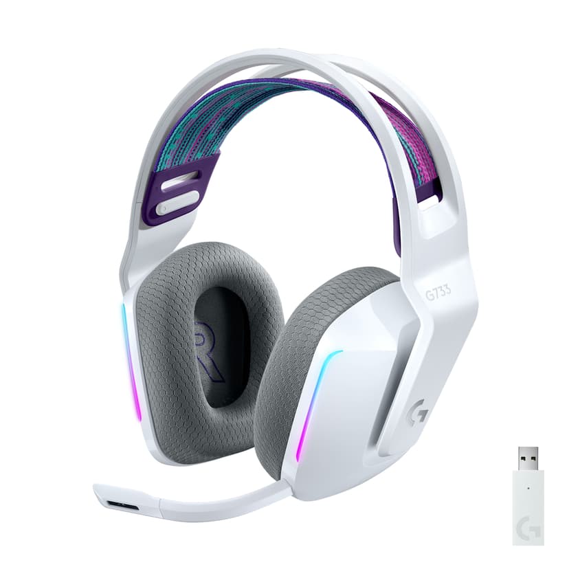 Logitech G733 Lightspeed Wireless RGB Gaming Headset Hvit