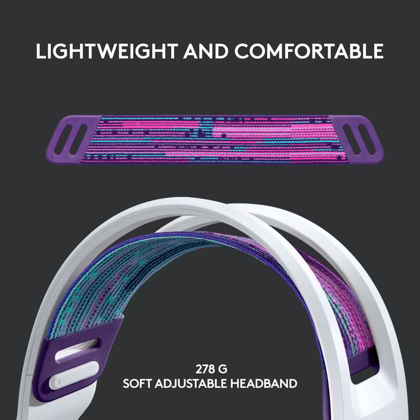 Logitech G733 Lightspeed Wireless RGB Gaming Headset Hvit