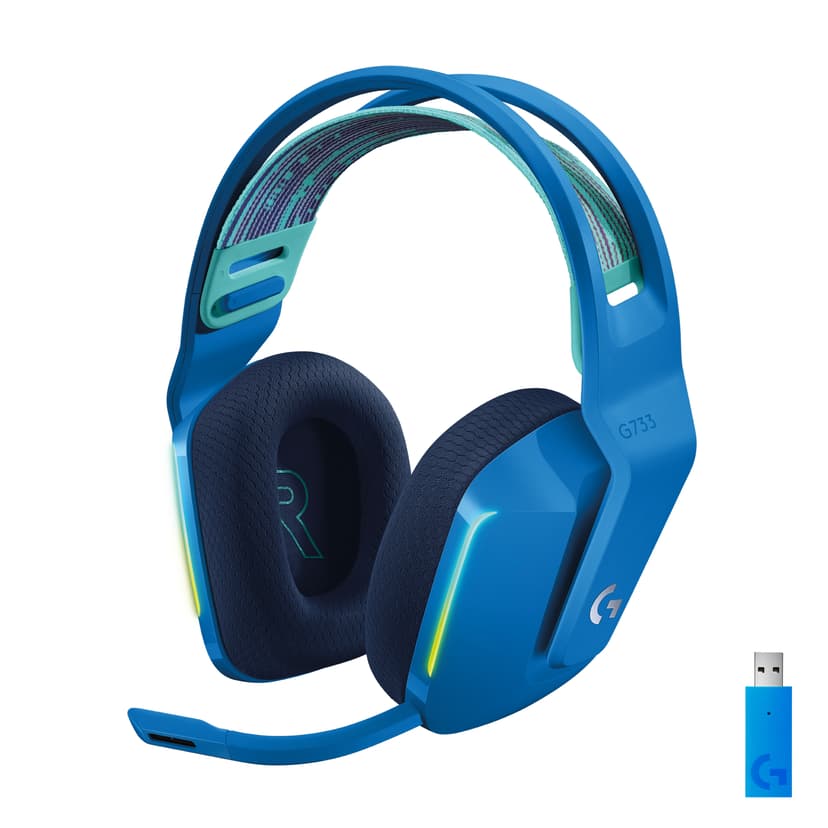 Logitech G733 Lightspeed Wireless RGB Gaming Headset Blå