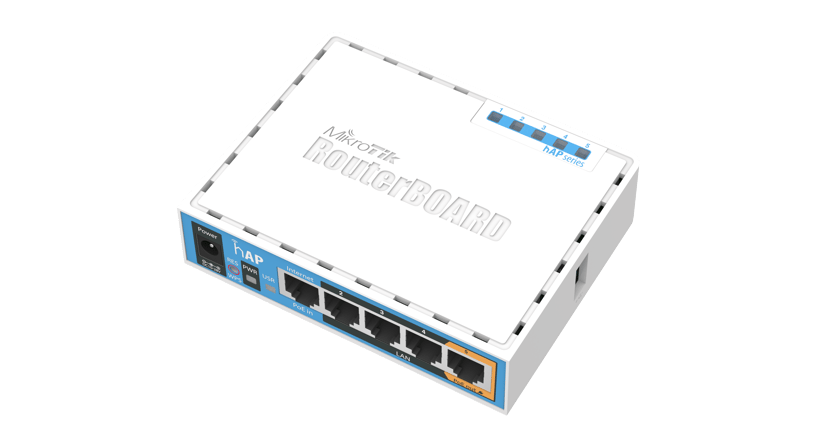 Mikrotik hAP Vit Strömförsörjning via Ethernet (PoE) stöd