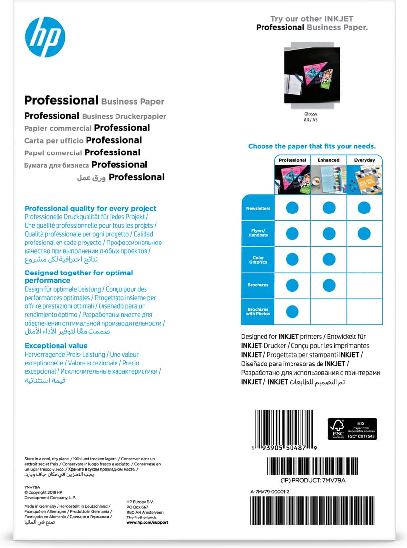 HP Papir Professional Mat A4 180 g 150 ark – InkJet/PageWide