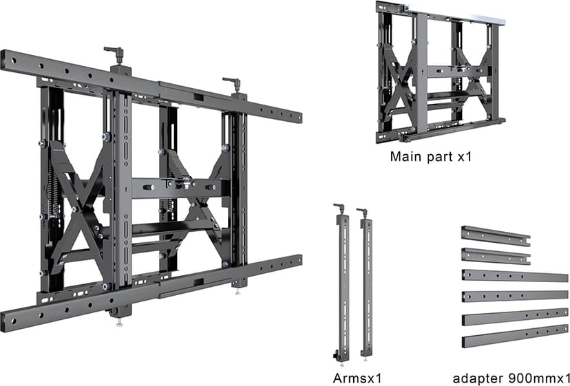 Multibrackets 1749 fäste för skyltningsskärm 2,41 m (95") Svart