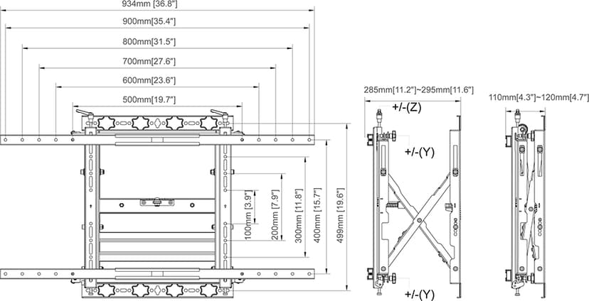 Multibrackets 1749 fäste för skyltningsskärm 2,41 m (95") Svart