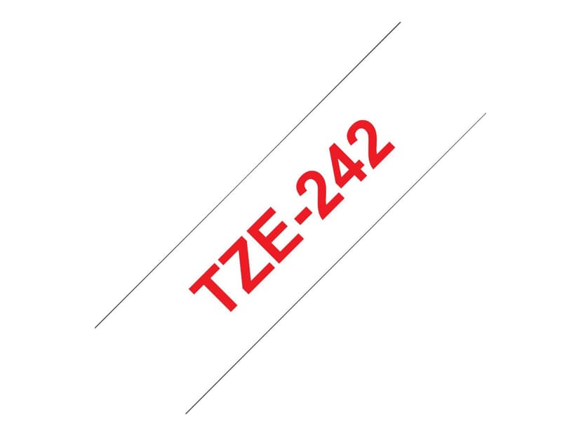 Brother Tape 18mm Tze-242 Rød/Hvit