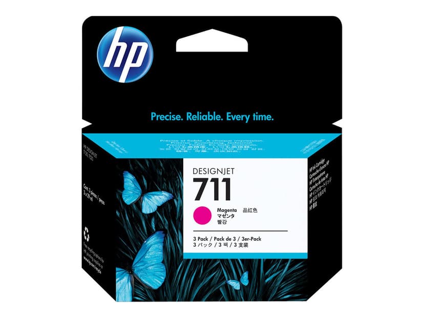 HP Bläck Magenta 711, 29ml - DJ T120 - 3-PACK