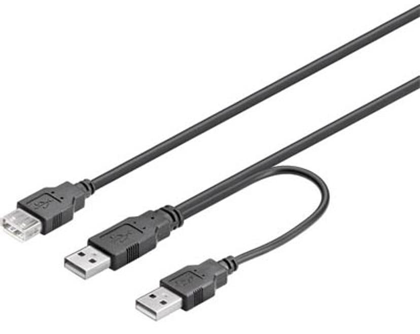 Deltaco USB2-16 0.3m USB-A USB-A Svart