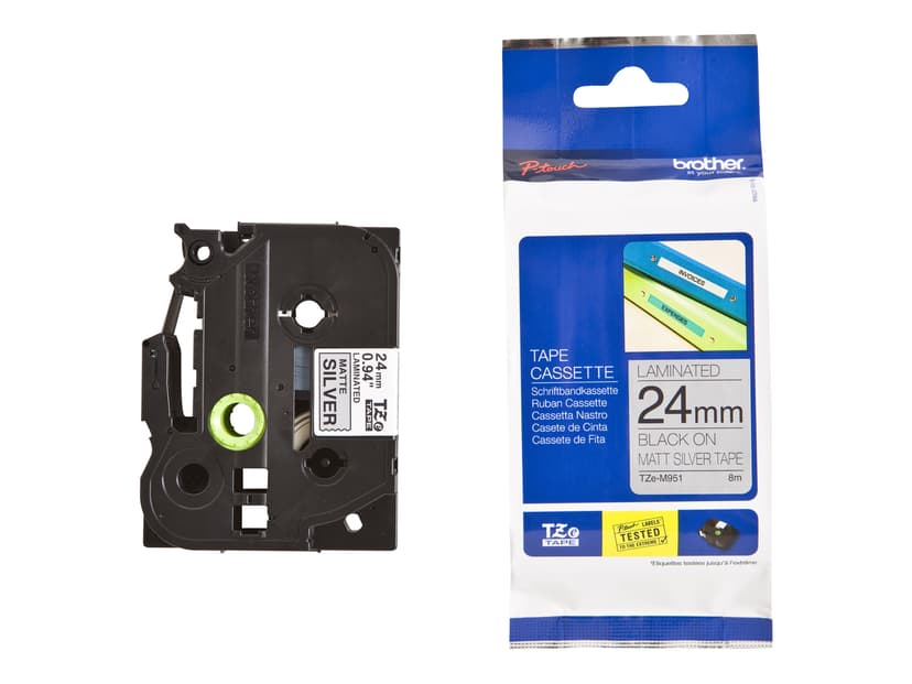 Brother Tape 24mm TZe-M951 Zwart/Zilver