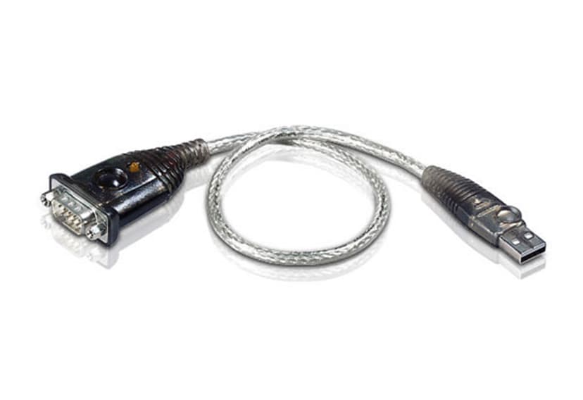 Aten Adapter 0.35m USB Type-A DB-9 Rustfritt stål, Gjennomsiktig, Sort