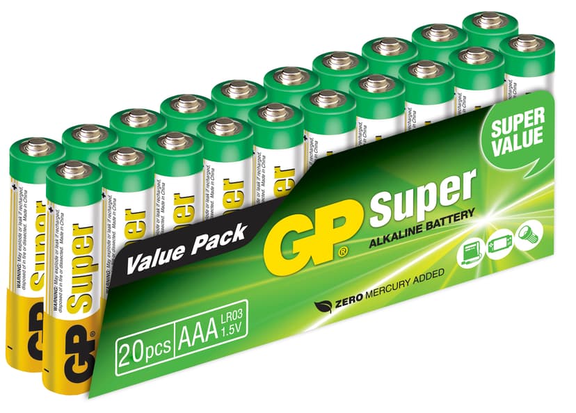 GP Super Battery Alkaline 20st AAA/LR03 - 1,5V