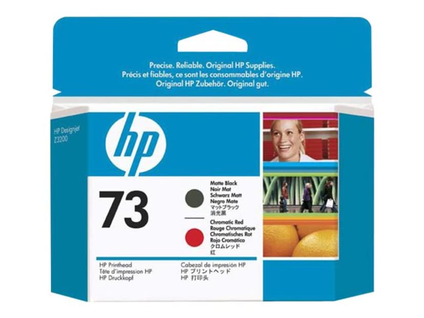 HP Printhead Matt Svart/Chrome Rød No.73