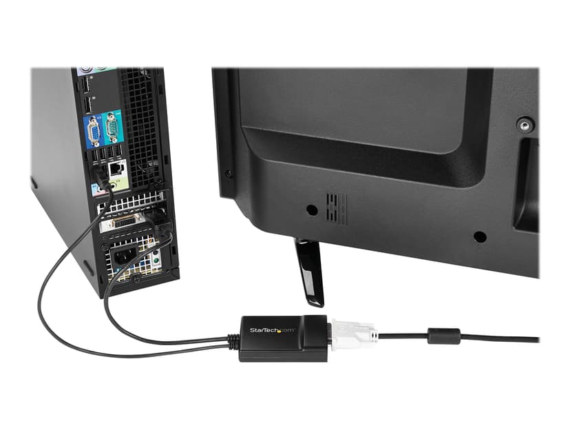 Startech ADAPTER  DISPLAYPORT - DVI DL ACTIVE 0.37m DisplayPort DVI-D Svart