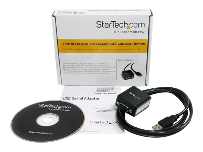 Startech 1 Port FTDI USB to Serial RS232 Adapter Cable with COM Retention DB9 USB-A 2.0