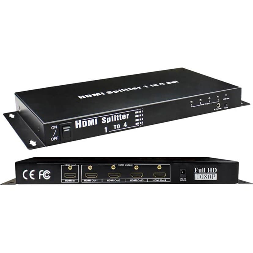 Deltaco HDMI Splitter 1-4 Hdcp 3D Black